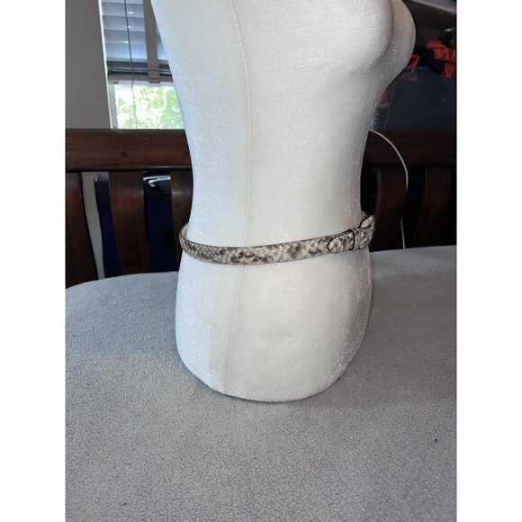 BERGDORF GOODMAN Phyton Snakeskin Covered Buckle Slim Belt - Picture 4 of 10